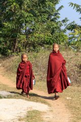 10-Young monks going for food